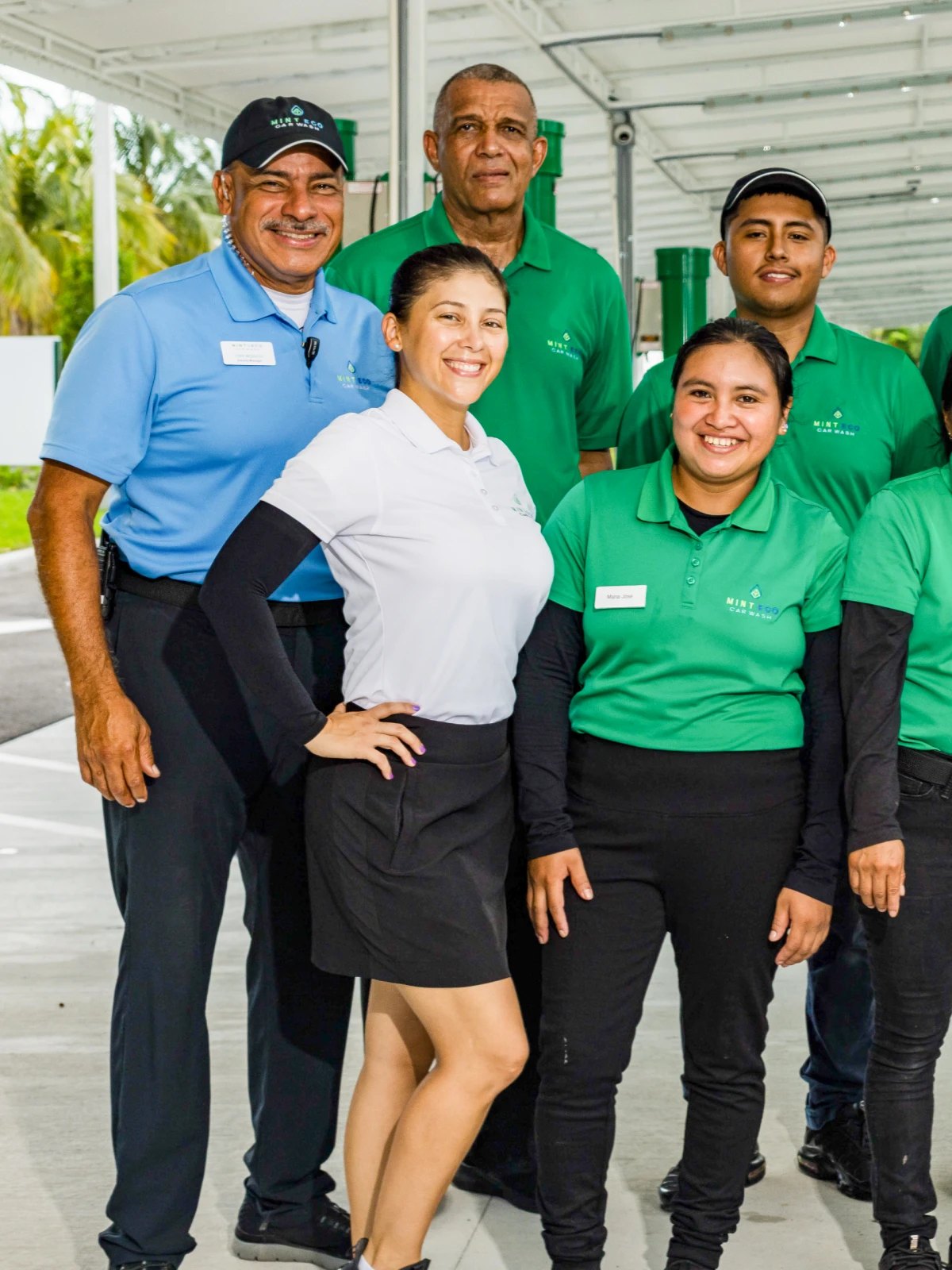 Group photo of the Mint Eco Car Wash team